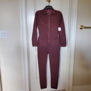 Free people zip up Lennox Jumpsuit